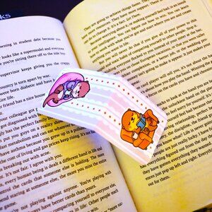 Handmade Colorful Magnetic Bookmark, read, book, otters, journal, reading, tab